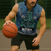 Aotearoa Iwi Ngati Mutunga Sleeveless Zip Hoodie Maori Wharenui House Tribal Pattern