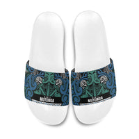Aotearoa Iwi Ngati Mutunga Slide Sandals Maori Wharenui House Tribal Pattern