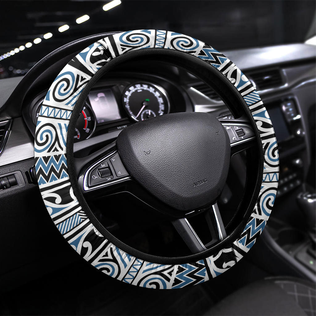 Aotearoa Iwi Ngati Mutunga Steering Wheel Cover Maori Wharenui House Tribal Pattern