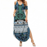 Aotearoa Iwi Ngati Mutunga Summer Maxi Dress Maori Wharenui House Tribal Pattern