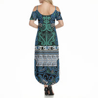 Aotearoa Iwi Ngati Mutunga Summer Maxi Dress Maori Wharenui House Tribal Pattern