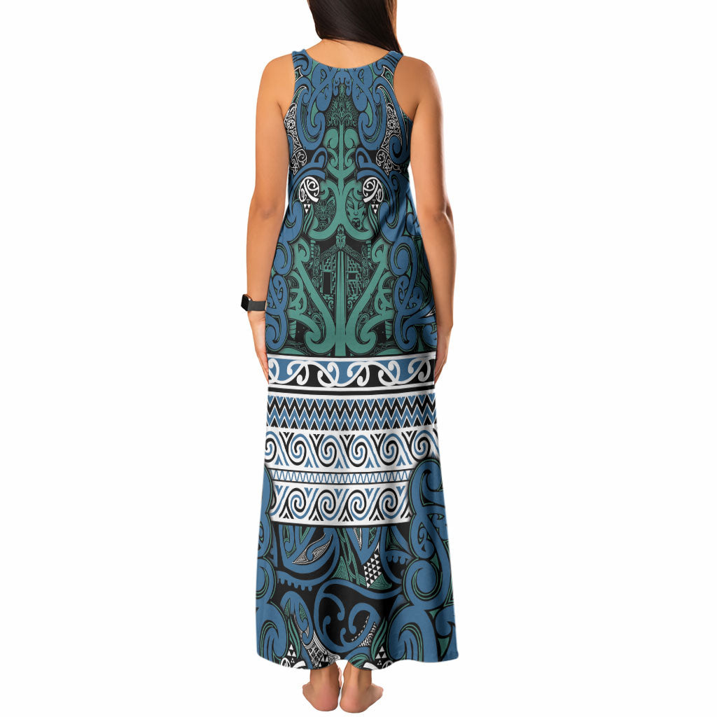 Aotearoa Iwi Ngati Mutunga Tank Maxi Dress Maori Wharenui House Tribal Pattern