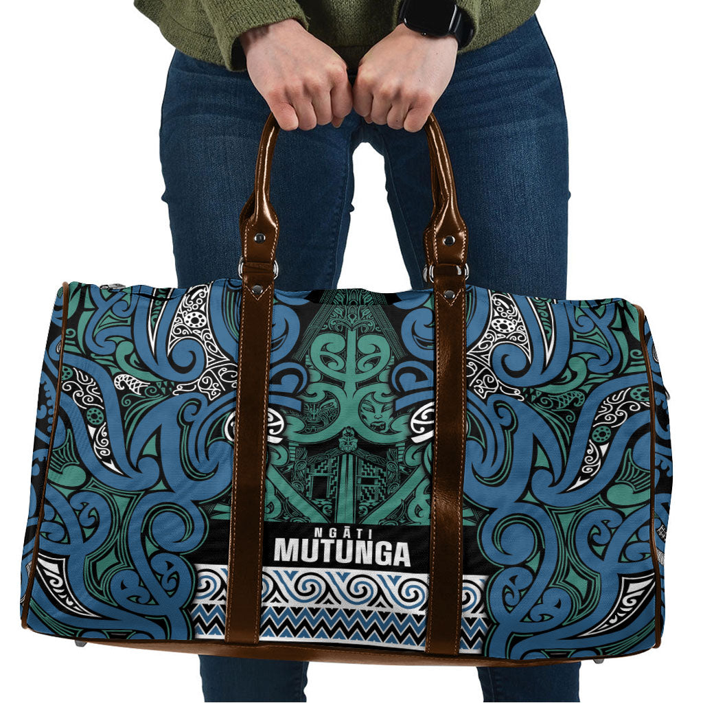 Aotearoa Iwi Ngati Mutunga Travel Bag Maori Wharenui House Tribal Pattern
