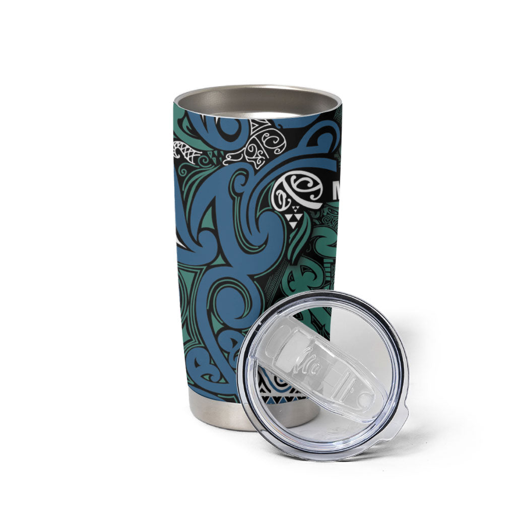 Aotearoa Iwi Ngati Mutunga Tumbler Cup Maori Wharenui House Tribal Pattern