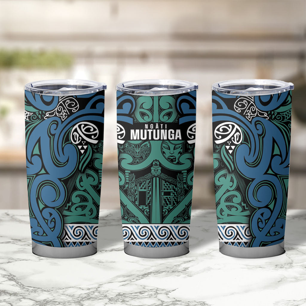Aotearoa Iwi Ngati Mutunga Tumbler Cup Maori Wharenui House Tribal Pattern