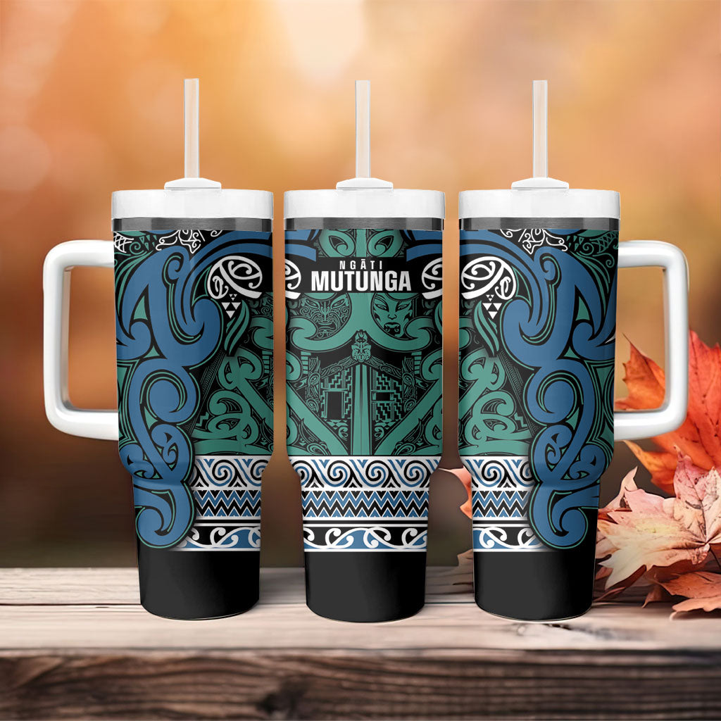 Aotearoa Iwi Ngati Mutunga Tumbler With Handle Maori Wharenui House Tribal Pattern