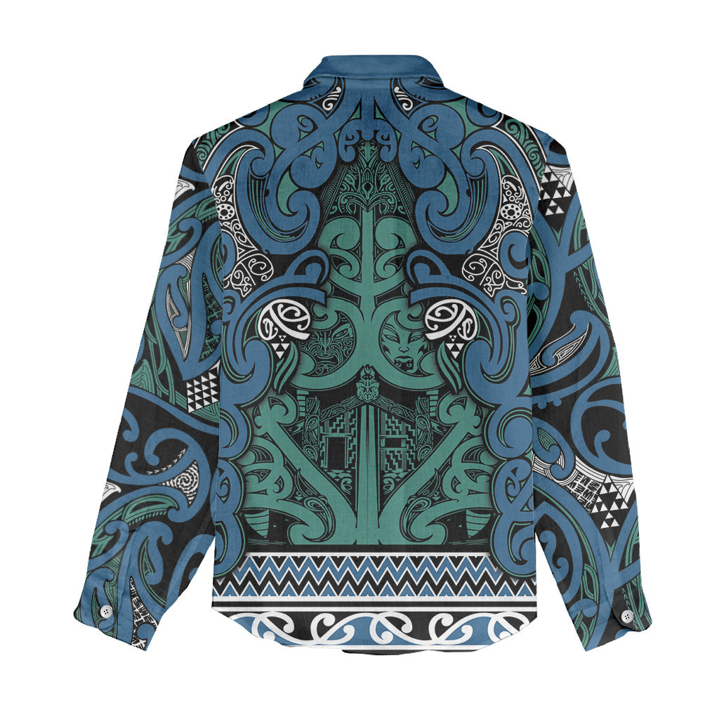 Aotearoa Iwi Ngati Mutunga Women Casual Shirt Maori Wharenui House Tribal Pattern