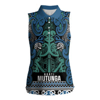 Aotearoa Iwi Ngati Mutunga Women Sleeveless Polo Shirt Maori Wharenui House Tribal Pattern