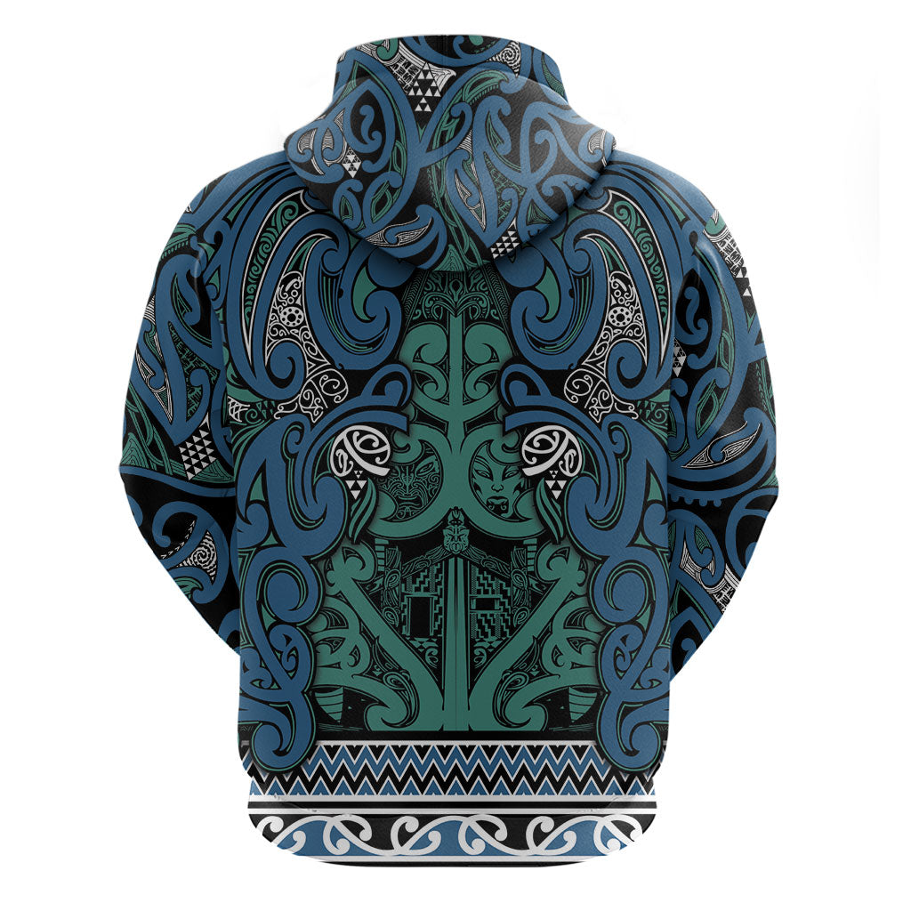 Aotearoa Iwi Ngati Mutunga Zip Hoodie Maori Wharenui House Tribal Pattern