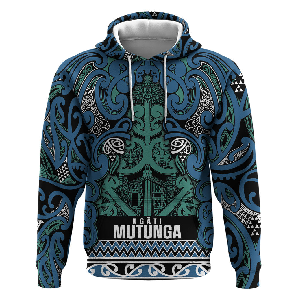 Aotearoa Iwi Ngati Mutunga Zip Hoodie Maori Wharenui House Tribal Pattern