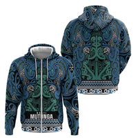 Aotearoa Iwi Ngati Mutunga Zip Hoodie Maori Wharenui House Tribal Pattern