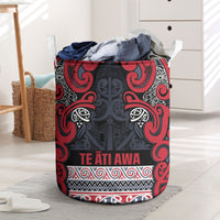 Aotearoa Iwi Te ati Awa Laundry Basket Maori Wharenui House Tribal Pattern