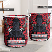 Aotearoa Iwi Te ati Awa Laundry Basket Maori Wharenui House Tribal Pattern