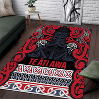Aotearoa Iwi Te ati Awa Area Rug Maori Wharenui House Tribal Pattern