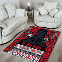 Aotearoa Iwi Te ati Awa Area Rug Maori Wharenui House Tribal Pattern