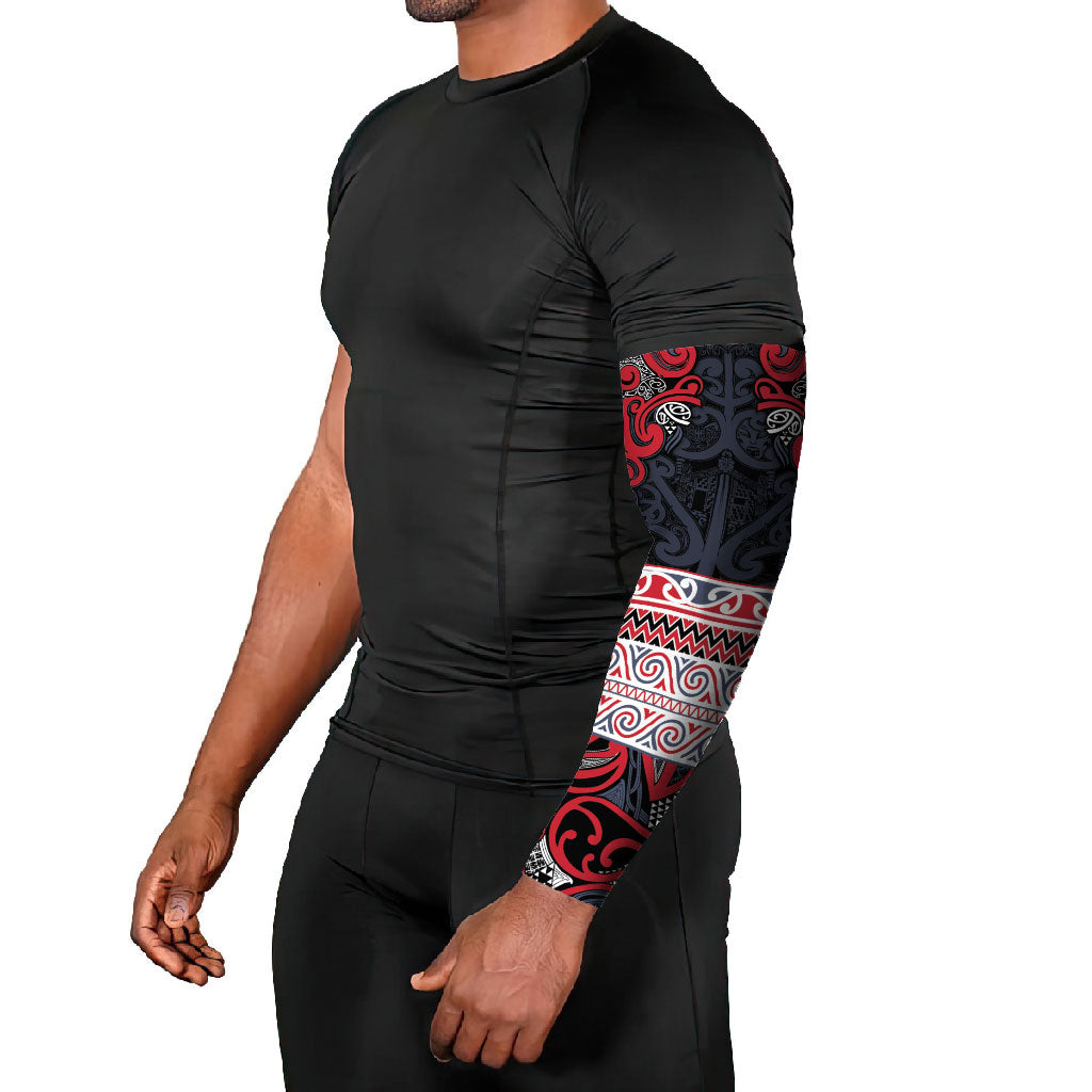 Aotearoa Iwi Te ati Awa Arm Sleeves Maori Wharenui House Tribal Pattern