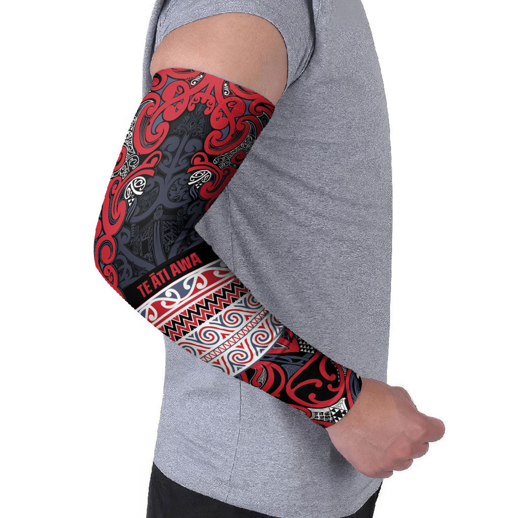 Aotearoa Iwi Te ati Awa Arm Sleeves Maori Wharenui House Tribal Pattern