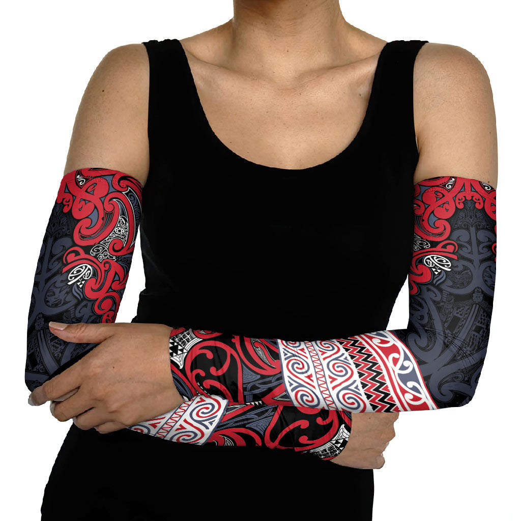 Aotearoa Iwi Te ati Awa Arm Sleeves Maori Wharenui House Tribal Pattern
