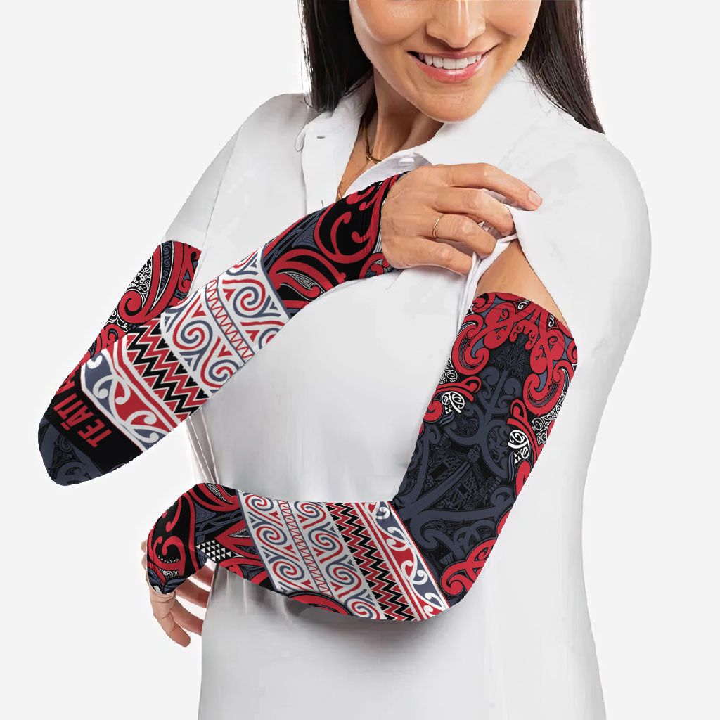 Aotearoa Iwi Te ati Awa Arm Sleeves Maori Wharenui House Tribal Pattern