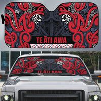 Aotearoa Iwi Te ati Awa Auto Sun Shade Maori Wharenui House Tribal Pattern