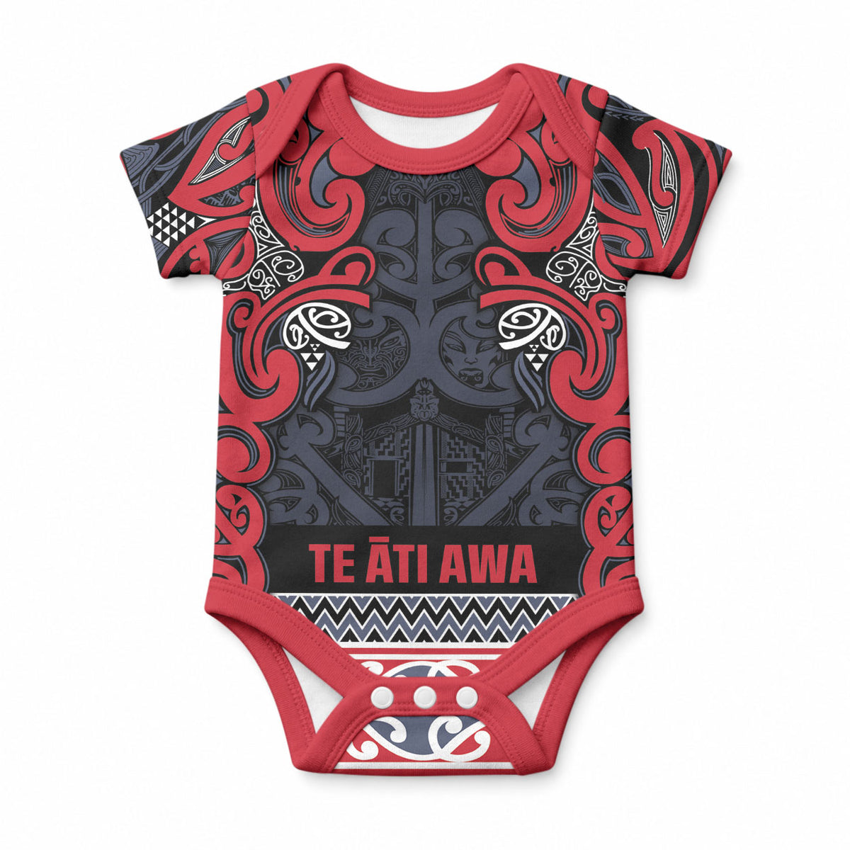Aotearoa Iwi Te ati Awa Baby Onesie Maori Wharenui House Tribal Pattern