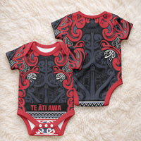 Aotearoa Iwi Te ati Awa Baby Onesie Maori Wharenui House Tribal Pattern