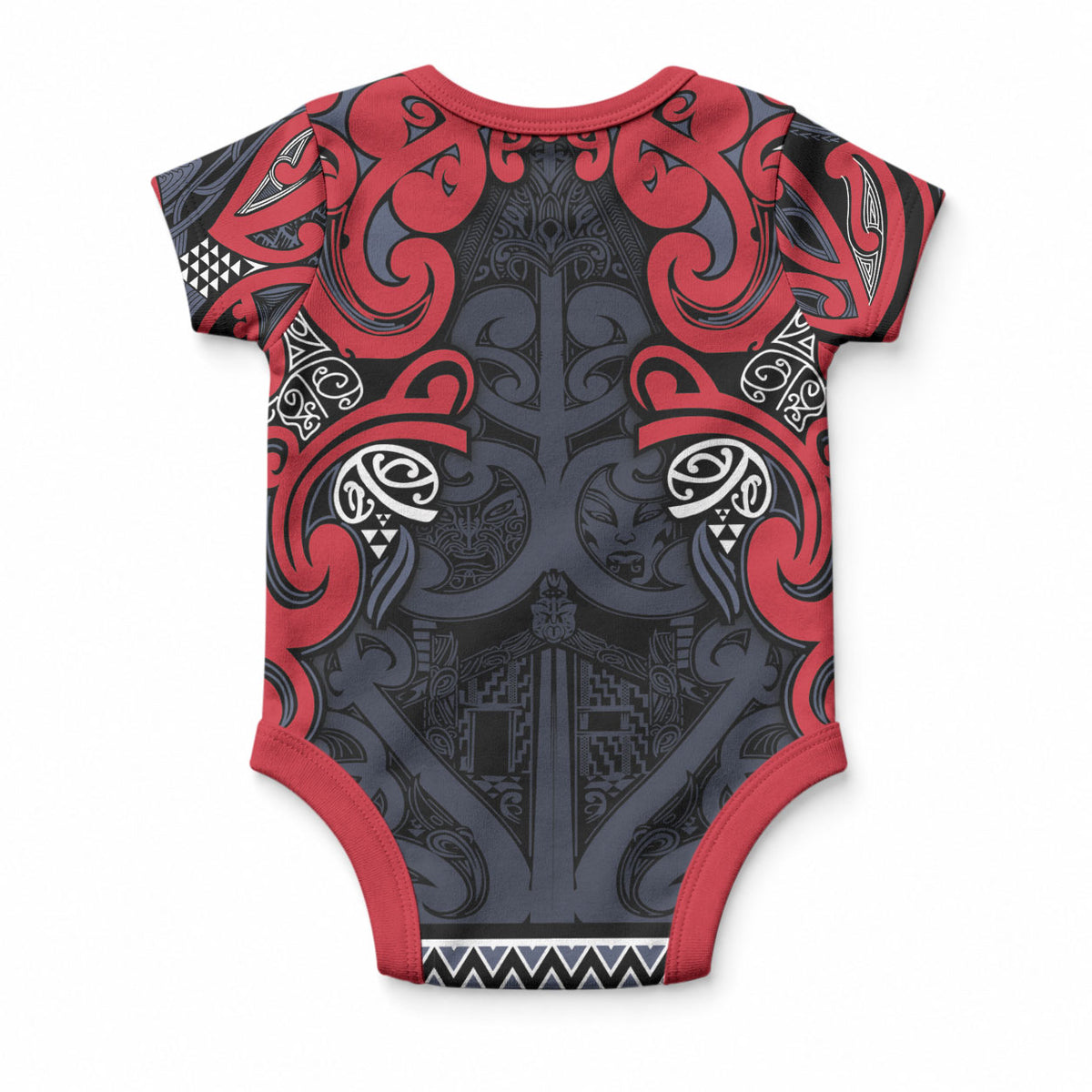 Aotearoa Iwi Te ati Awa Baby Onesie Maori Wharenui House Tribal Pattern