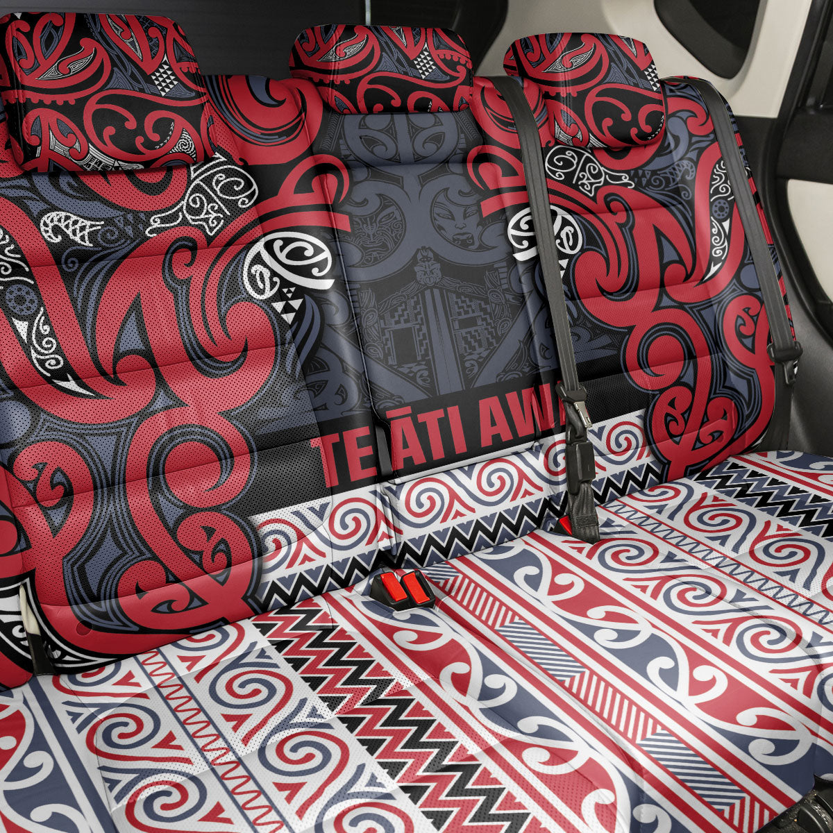 Aotearoa Iwi Te ati Awa Back Car Seat Cover Maori Wharenui House Tribal Pattern