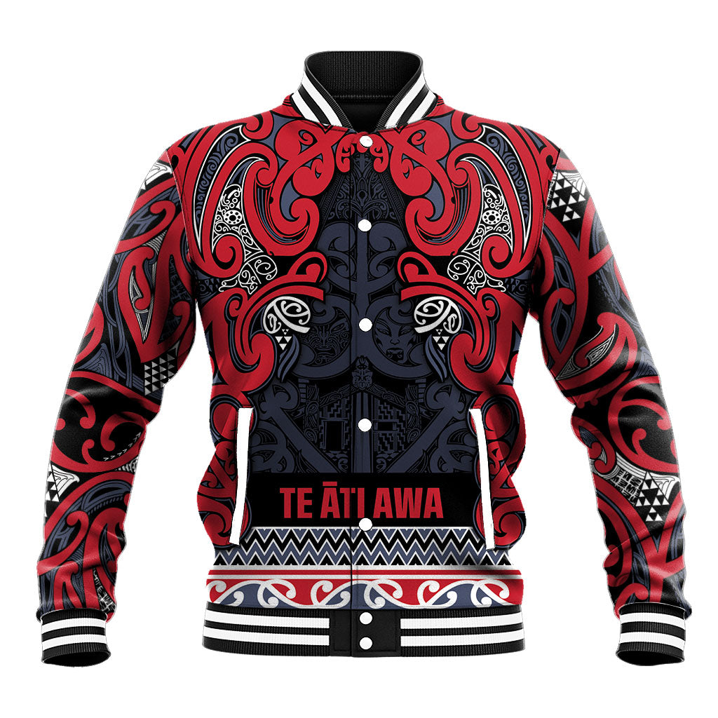 Aotearoa Iwi Te ati Awa Baseball Jacket Maori Wharenui House Tribal Pattern
