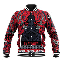 Aotearoa Iwi Te ati Awa Baseball Jacket Maori Wharenui House Tribal Pattern