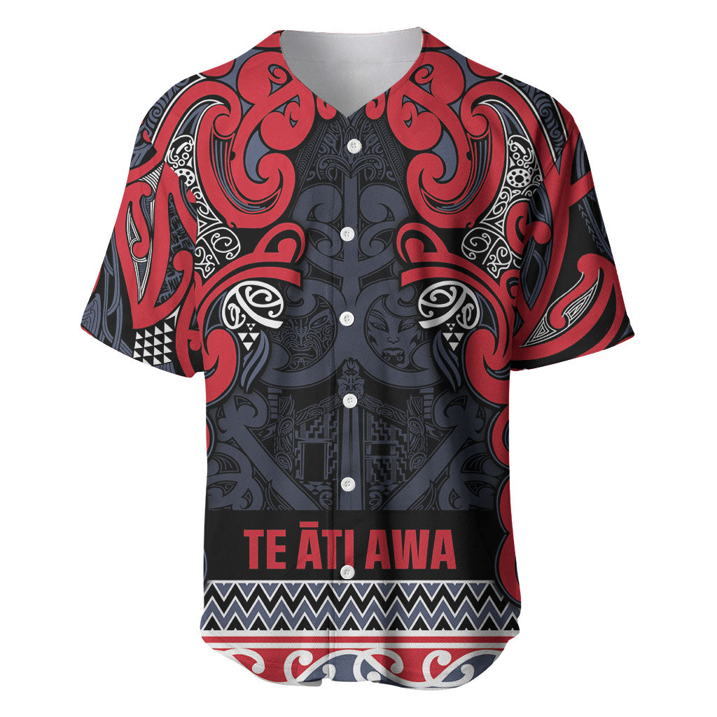 Aotearoa Iwi Te ati Awa Baseball Jersey Maori Wharenui House Tribal Pattern