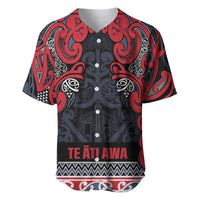 Aotearoa Iwi Te ati Awa Baseball Jersey Maori Wharenui House Tribal Pattern