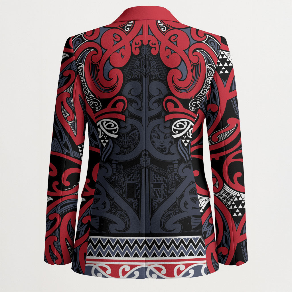Aotearoa Iwi Te ati Awa Blazer Maori Wharenui House Tribal Pattern