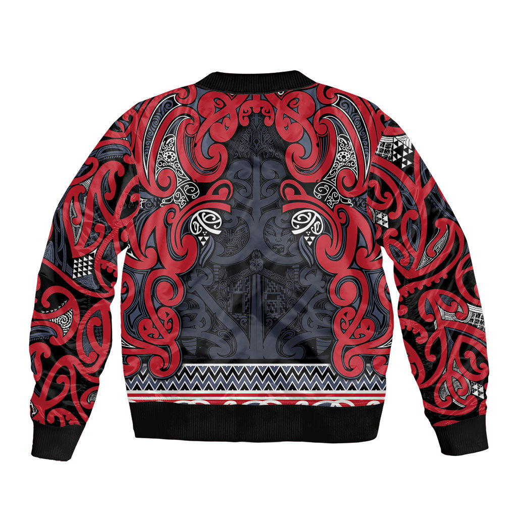Aotearoa Iwi Te ati Awa Bomber Jacket Maori Wharenui House Tribal Pattern