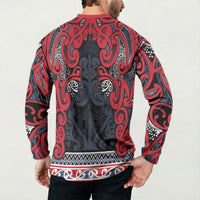 Aotearoa Iwi Te ati Awa Button Sweatshirt Maori Wharenui House Tribal Pattern