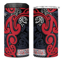 Aotearoa Iwi Te ati Awa 4 in 1 Can Cooler Tumbler Maori Wharenui House Tribal Pattern