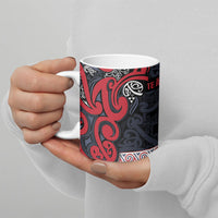 Aotearoa Iwi Te ati Awa Ceramic Mug Maori Wharenui House Tribal Pattern