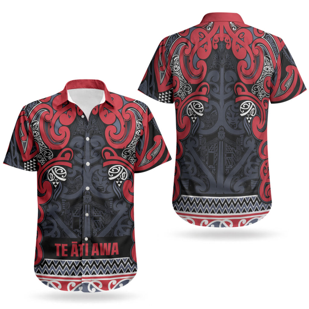 Aotearoa Iwi Te ati Awa Couples Matching Mermaid Dress and Hawaiian Shirt Maori Wharenui House Tribal Pattern