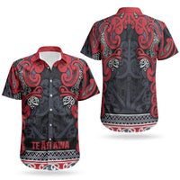 Aotearoa Iwi Te ati Awa Couples Matching Off The Shoulder Long Sleeve Dress and Hawaiian Shirt Maori Wharenui House Tribal Pattern