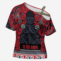 Aotearoa Iwi Te ati Awa Cross Shoulder Shirt Maori Wharenui House Tribal Pattern