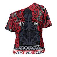 Aotearoa Iwi Te ati Awa Cross Shoulder Shirt Maori Wharenui House Tribal Pattern