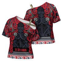 Aotearoa Iwi Te ati Awa Cross Shoulder Shirt Maori Wharenui House Tribal Pattern