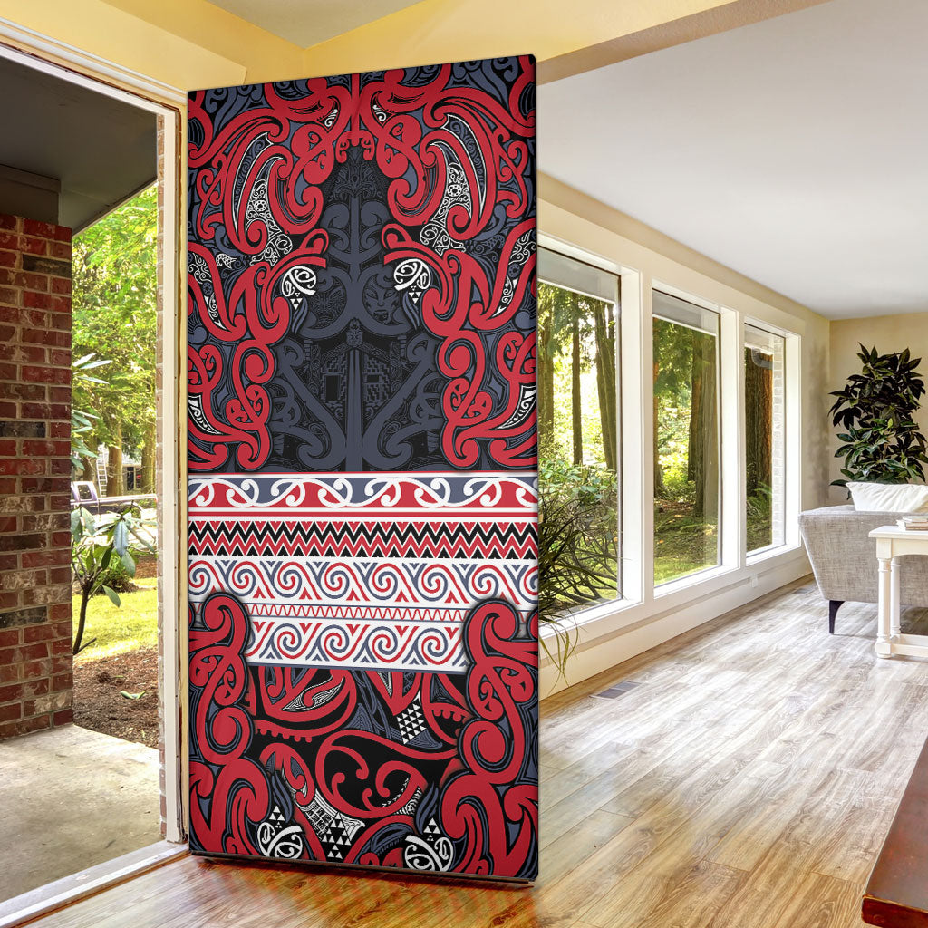 Aotearoa Iwi Te ati Awa Door Cover Maori Wharenui House Tribal Pattern