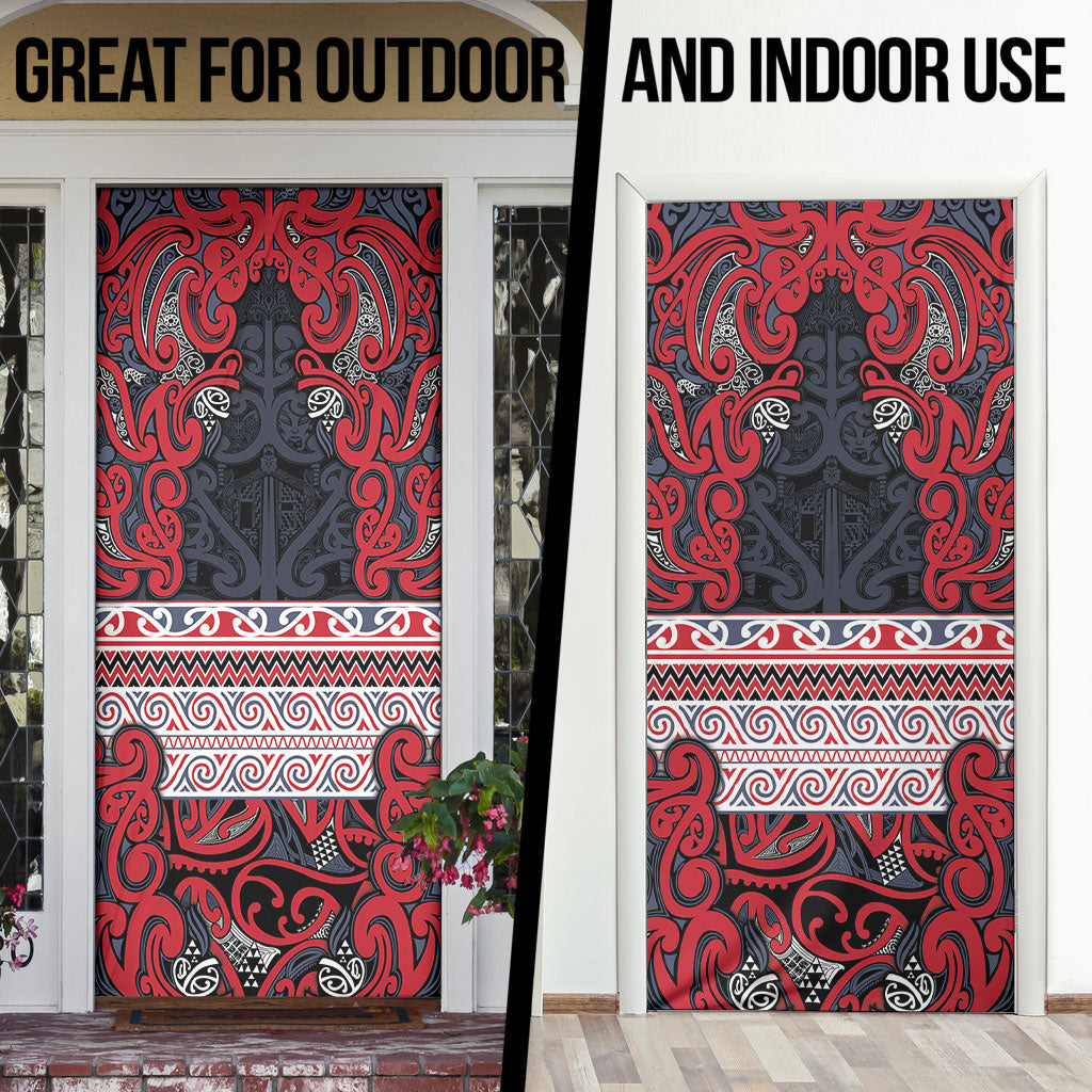Aotearoa Iwi Te ati Awa Door Cover Maori Wharenui House Tribal Pattern