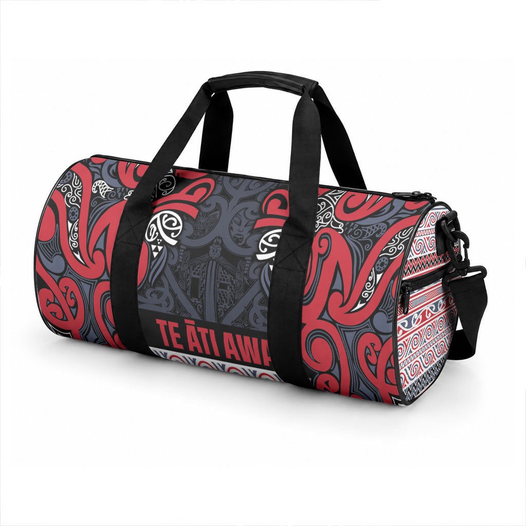 Aotearoa Iwi Te ati Awa Duffle Bag Maori Wharenui House Tribal Pattern
