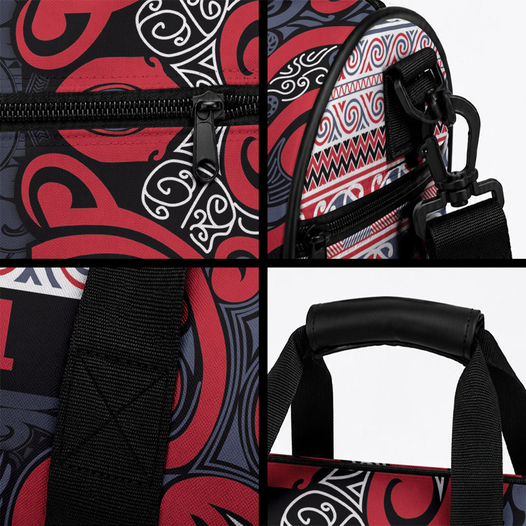 Aotearoa Iwi Te ati Awa Duffle Bag Maori Wharenui House Tribal Pattern