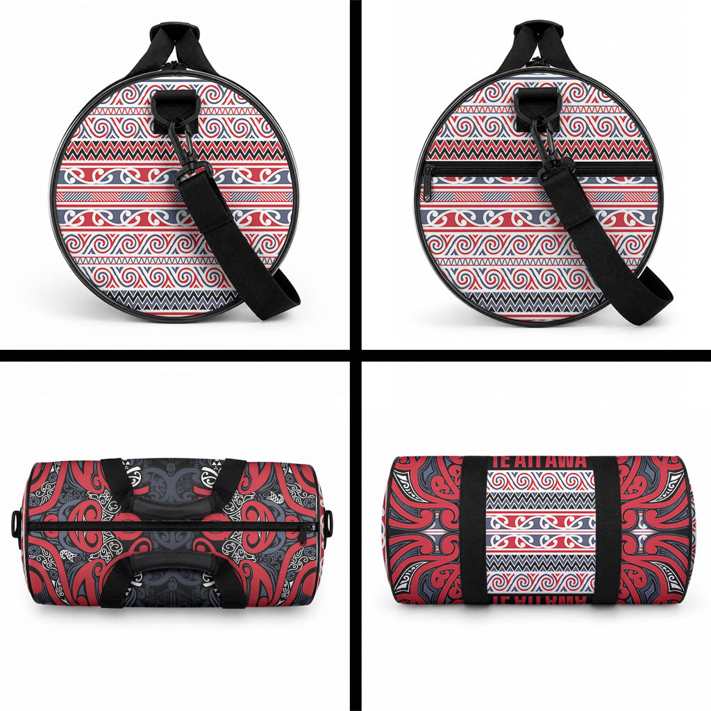 Aotearoa Iwi Te ati Awa Duffle Bag Maori Wharenui House Tribal Pattern