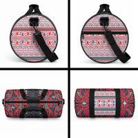 Aotearoa Iwi Te ati Awa Duffle Bag Maori Wharenui House Tribal Pattern