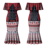Aotearoa Iwi Te ati Awa Family Matching Mermaid Dress and Hawaiian Shirt Maori Wharenui House Tribal Pattern