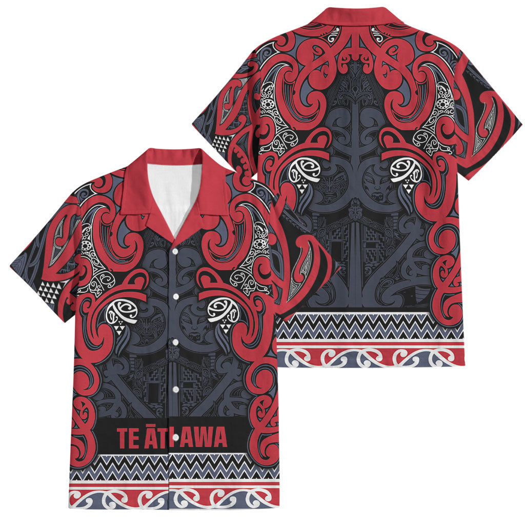 Aotearoa Iwi Te ati Awa Family Matching Summer Maxi Dress and Hawaiian Shirt Maori Wharenui House Tribal Pattern